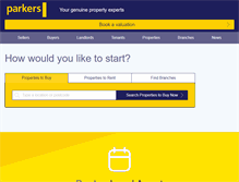 Tablet Screenshot of parkersproperties.co.uk